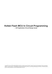 Holtek Flash MCU In Circuit Programming