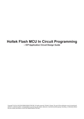 Holtek Flash MCU In Circuit Programming