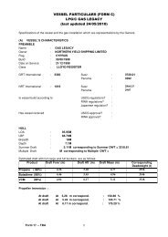 VESSEL PARTICULARS (FORM C) LPG/C GAS LEGACY ... - Petredec