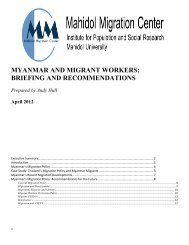 myanmar and migrant workers: briefing and recommendations