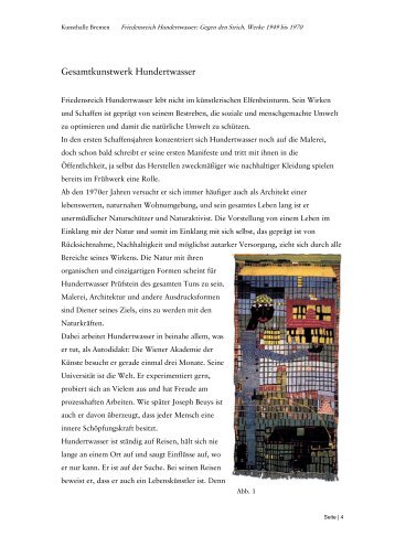 Gesamtkunstwerk Hundertwasser - Kunsthalle Bremen