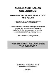 never mind the law feel the politics - Family Court of Australia