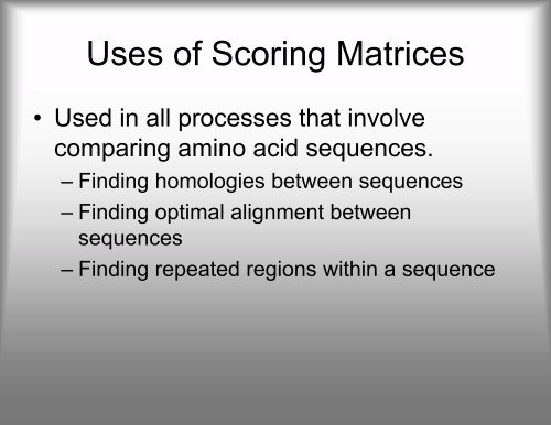 Scoring Matrices