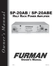 SP-20AB Manual.indd - Furman Sound