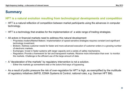 High-frequency trading – a discussion of relevant issues - Xetra