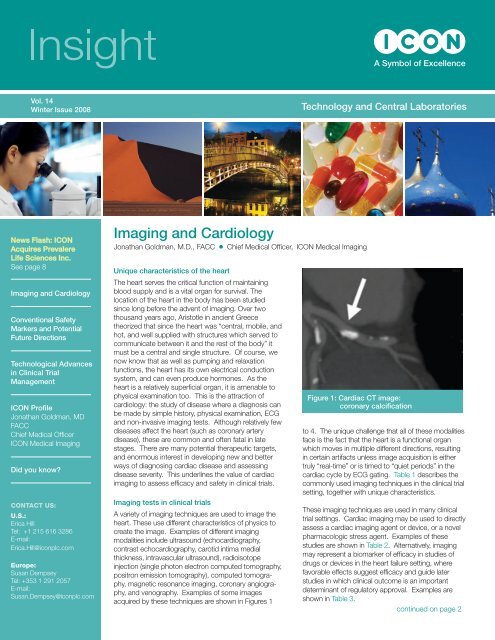 26 July 2008 Imaging and Cardiology Jonathan Goldman ... - ICON plc