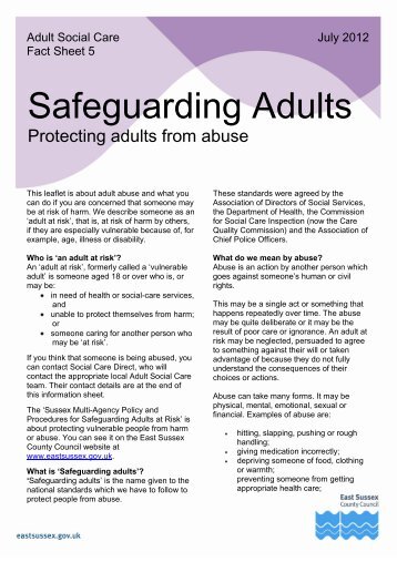 Safeguarding Adults - East Sussex County Council