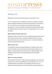 Writing a CV PDF for more information - Susan Cressy