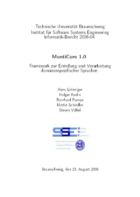 MontiCore 1.0 - Ein Framework zur Erstellung und ... - SSE@TU-BS
