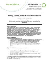 History, Conflict, and State Formation in Bolivia