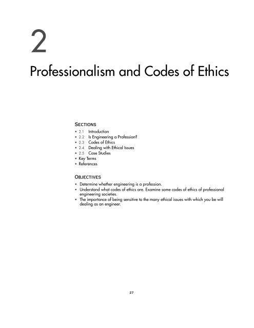 Professionalism and Codes of Ethics