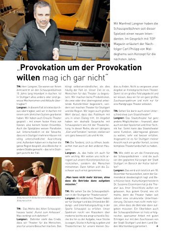 „Provokation um der Provokation willen mag ich gar nicht“