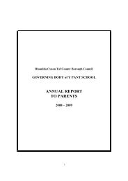 ANNUAL REPORT TO PARENTS - Y Pant School