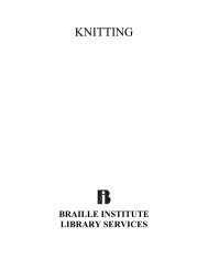 KNITTING - Braille Institute