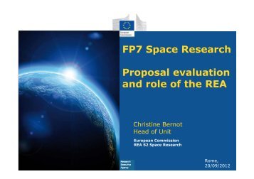 FP7 Space Research Proposal evaluation and role of the REA - Apre