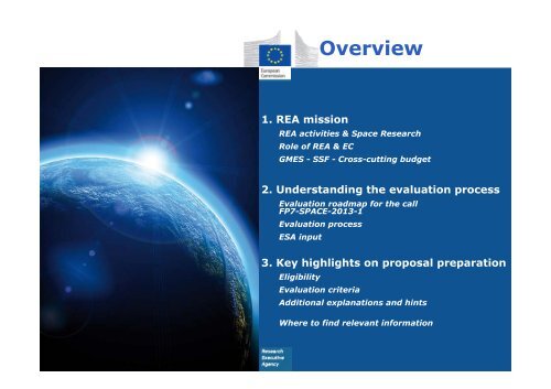 FP7 Space Research Proposal evaluation and role of the REA - Apre