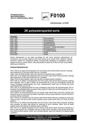 2K polyestersparkel-serie - Lakkspesialisten