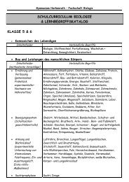 schulcurriculum biologie & lernbegriffskatalog klasse 5 & 6