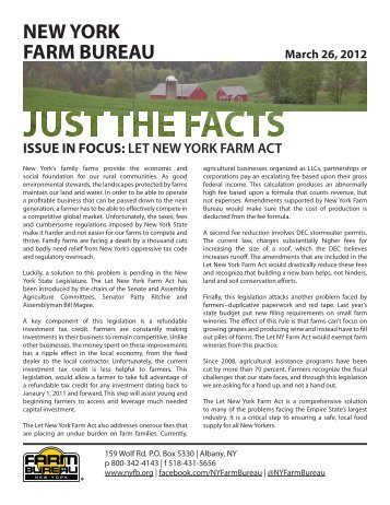 new york farm bureau issue in focus: let new york farm act