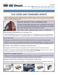Tile Code Update - International Masonry Institute