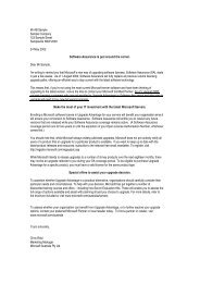 Software Assurance Letter - Microsoft