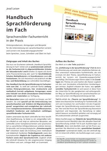Handbuch Sprachförderung im Fach - Varus-Verlag