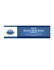 NCID Service Desk Guide - North Carolina Identity Service - ITS