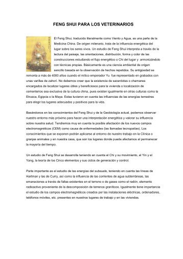 FENG SHUI PARA LOS VETERINARIOS - SIAV