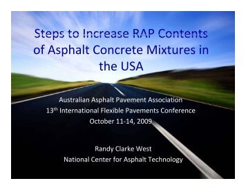 keynote address - Australian Asphalt Pavement Association