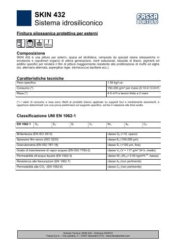 Scheda tecnica SKIN 432 - Fassa Bortolo