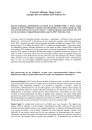 Laurent Lafforgue, Fanny Capel : Ã  propos des conventions ZEP ...