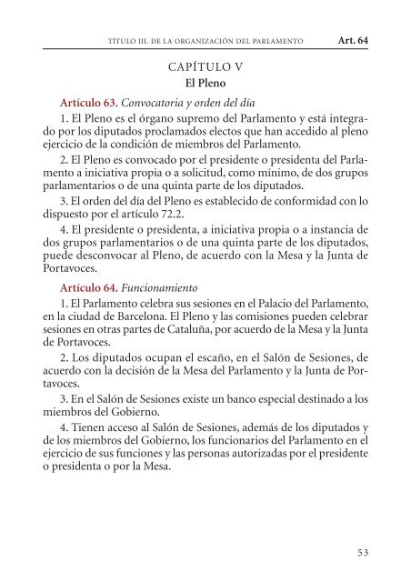 Reglamento del Parlamento de Cataluña. Texto consolidado