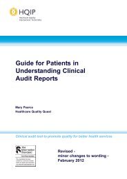 Guide for patients in understanding clinical audit reports - HQIP