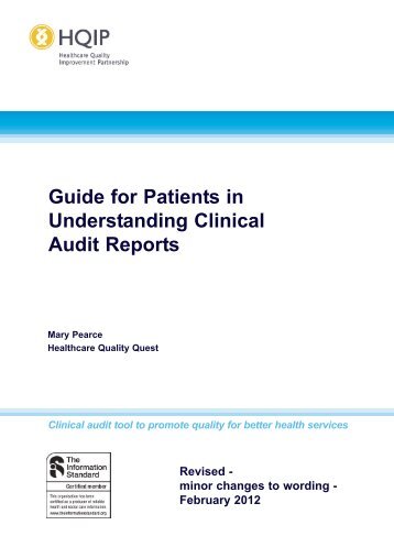 Guide for patients in understanding clinical audit reports - HQIP