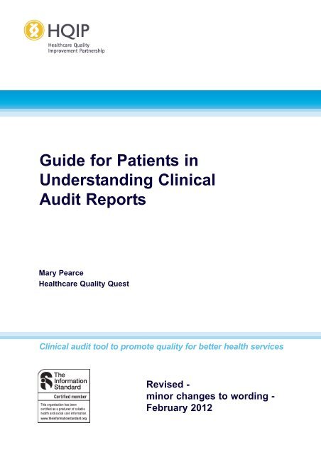 Guide for patients in understanding clinical audit reports - HQIP