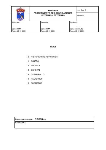 Procedimiento de comunicaciones internas y externas