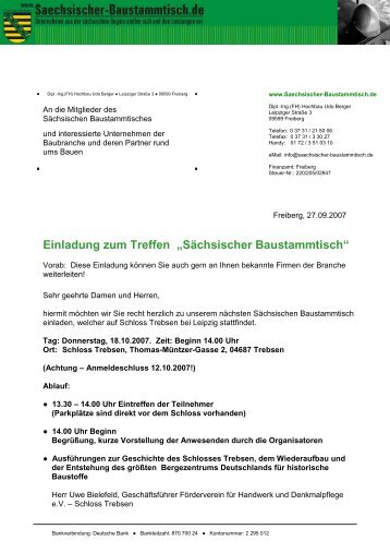 Einladung zum Treffen „Sächsischer Baustammtisch“ - MB ...