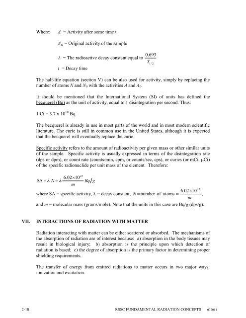 CHAPTER 2 FUNDAMENTAL RADIATION CONCEPTS PAGE I ...