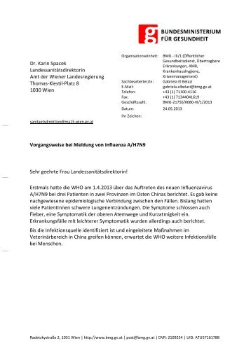 Dr. Karin Spacek LandessanitÃƒÂ¤tsdirektorin Amt der Wiener ...
