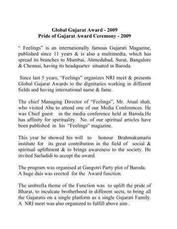 Global Gujarat Award - 2009 Pride of Gujarat Award Ceremony ...