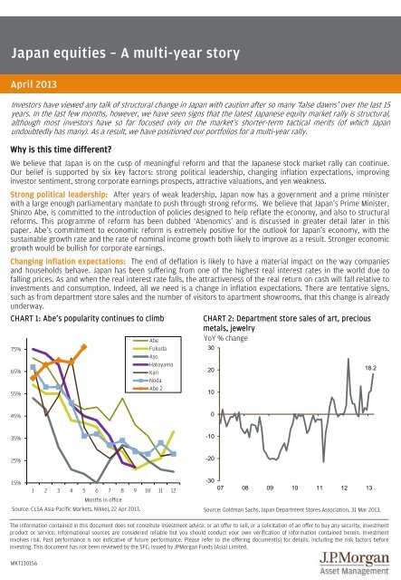 Japan equities â A multi-year story - JP Morgan Asset Management