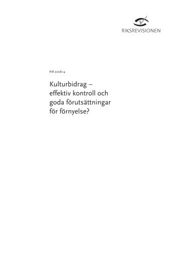 RiR 2008:14 - Riksrevisionen