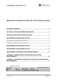 TECHNICAL NOTE 981110 - BKtel