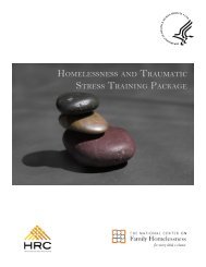 HOMELESSNESS AND TRAUMATIC STRESS TRAINING PACKAGE