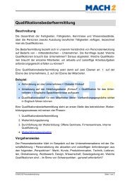 Qualifikationsbedarfsermittlung - MACH1 Weiterbildung