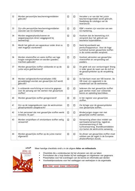 Checklist gevaarlijke stoffen - Arbo Online