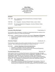 Curriculum vitae - College of Arts and Sciences - University of Mary ...