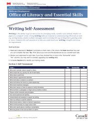 Writing Self Assessment - PEI Literacy Alliance