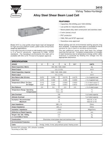 3410 Alloy Steel Shear Beam Load Cell - Idema Industriteknik AB