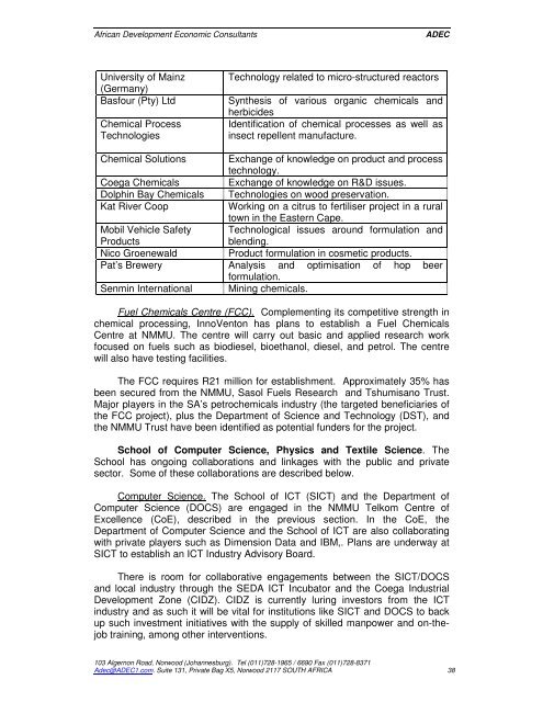 pre-feasibility assessment report - Innovationeasterncape.co.za